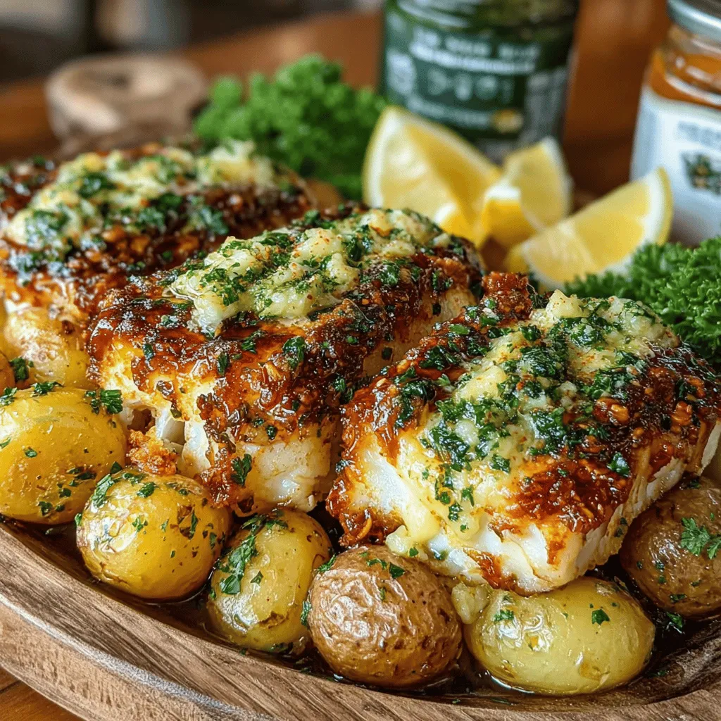 The heart of our Garlic Butter Cod recipe lies in the beautifully crafted garlic butter sauce. This sauce not only enhances the cod but also adds a rich layer of flavor that perfectly complements the roasted potatoes.