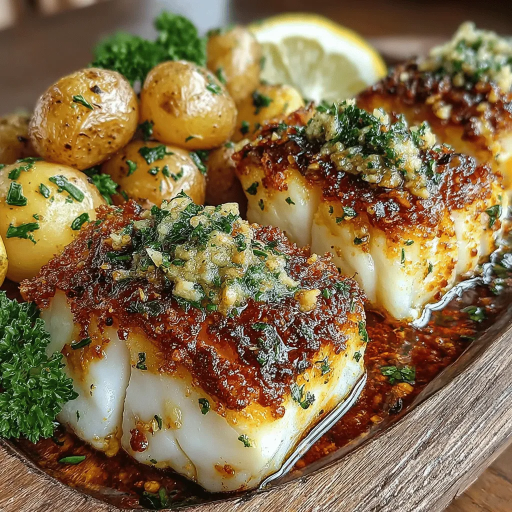 The heart of our Garlic Butter Cod recipe lies in the beautifully crafted garlic butter sauce. This sauce not only enhances the cod but also adds a rich layer of flavor that perfectly complements the roasted potatoes.