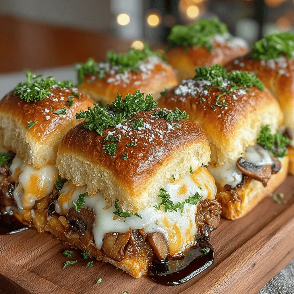 Step into a realm of comfort food with our Savory Mushroom and Swiss Slider Melts. These delightful little bites are more than just a meal; they are an experience that combines the earthy richness of cremini mushrooms with the creamy, nutty flavor of Swiss cheese, all enveloped in soft slider buns. Whether you're hosting a game day gathering, planning a casual get-together with friends, or simply looking for a cozy family dinner option, these sliders are not only easy to prepare but are sure to leave a lasting impression on everyone at the table.
