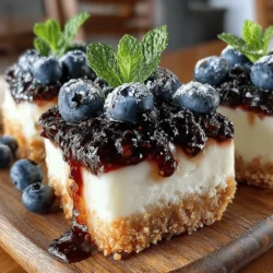 No-bake desserts have surged in popularity over the years, and it's easy to see why. They offer a delightful combination of convenience and indulgence, allowing you to whip up a delicious treat without the need for an oven. Among the myriad of no-bake options, the Blueberry Bliss No-Bake Pie Bars stand out for their luscious flavor and creamy texture. This dessert features a unique blend of fresh blueberries and rich cream cheese, creating a taste sensation that is as pleasing to the palate as it is visually appealing.