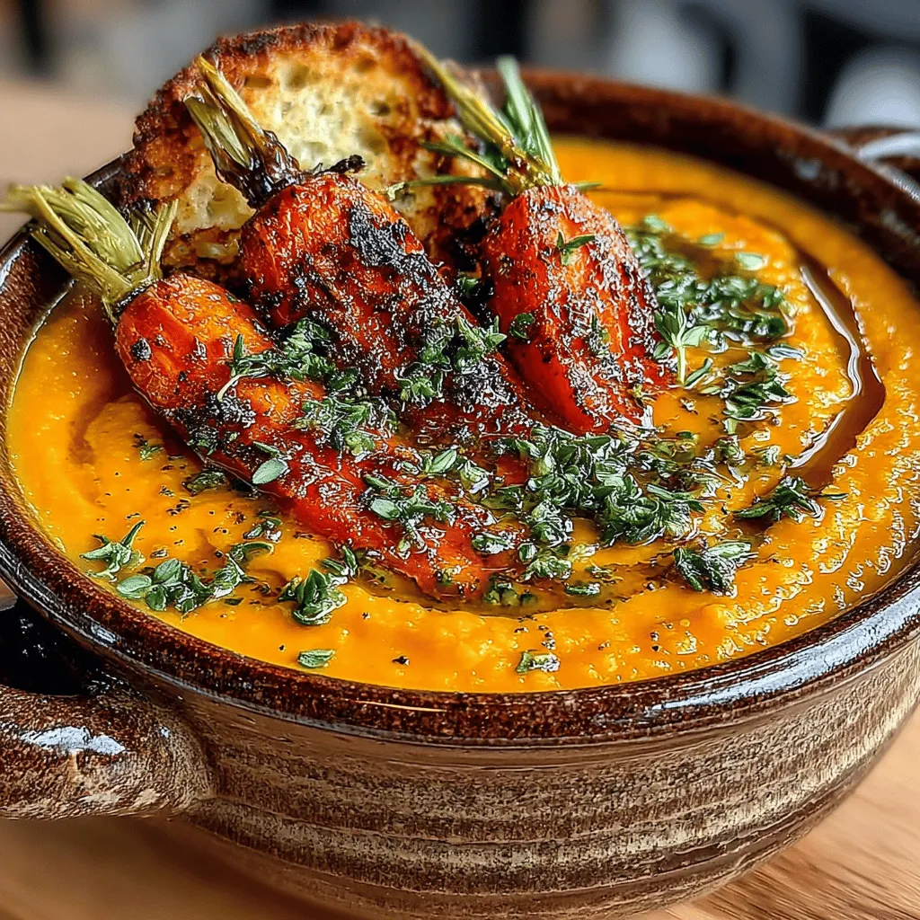 As the seasons change and cooler weather sets in, nothing quite warms the soul like a steaming bowl of soup. Creamy Roasted Carrot and Thyme Soup is not just a dish; it's a comforting embrace in a bowl. With its vibrant orange hue and silky texture, this soup invites you to indulge in the rich flavors of roasted carrots, enhanced by the aromatic earthiness of thyme. It’s a perfect choice for chilly evenings, bringing both warmth and nourishment to your table.