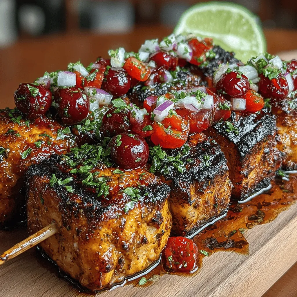 When it comes to summer cooking, few dishes can compete with the vibrant and refreshing appeal of Tangy Chicken Skewers with Cherry Salsa. This recipe combines juicy, marinated chicken skewers with a sweet and tangy cherry salsa, resulting in a dish that is not only delicious but also visually stunning. The interplay of flavors and textures makes it a standout option for a variety of occasions, from backyard barbecues to intimate family dinners. Whether you're entertaining guests or simply enjoying a meal with loved ones, this dish is sure to impress.