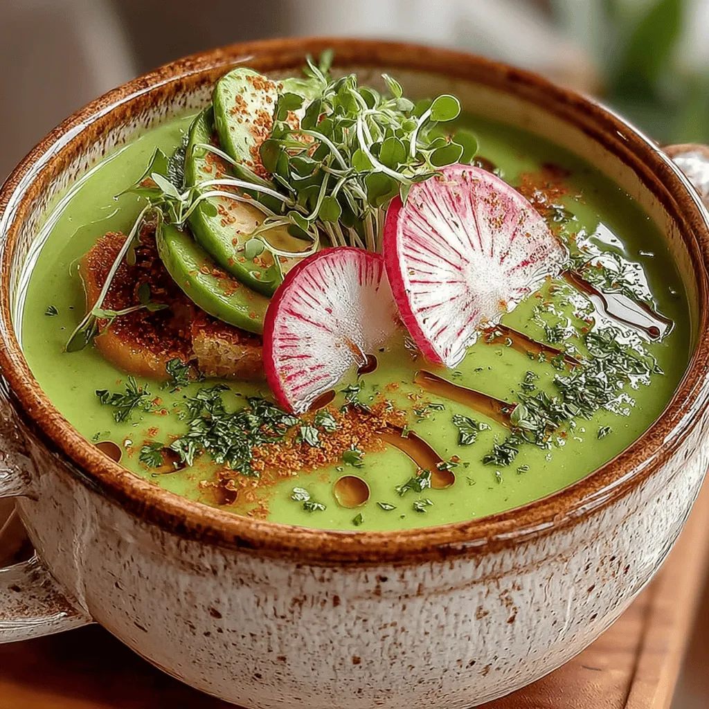 In the world of culinary delights, few combinations are as refreshing and satisfying as avocados and peas. Our Creamy Avocado Pea Bliss recipe showcases these vibrant ingredients in a luscious, green soup that is not only delicious but also packed with nutrients. This dish is ideal for warm weather dining, serving as a cooling, revitalizing option that can easily transition from a light starter to a main course. The combination of creamy avocado and sweet peas creates a perfect marriage of textures and flavors, making each spoonful a delightful experience.