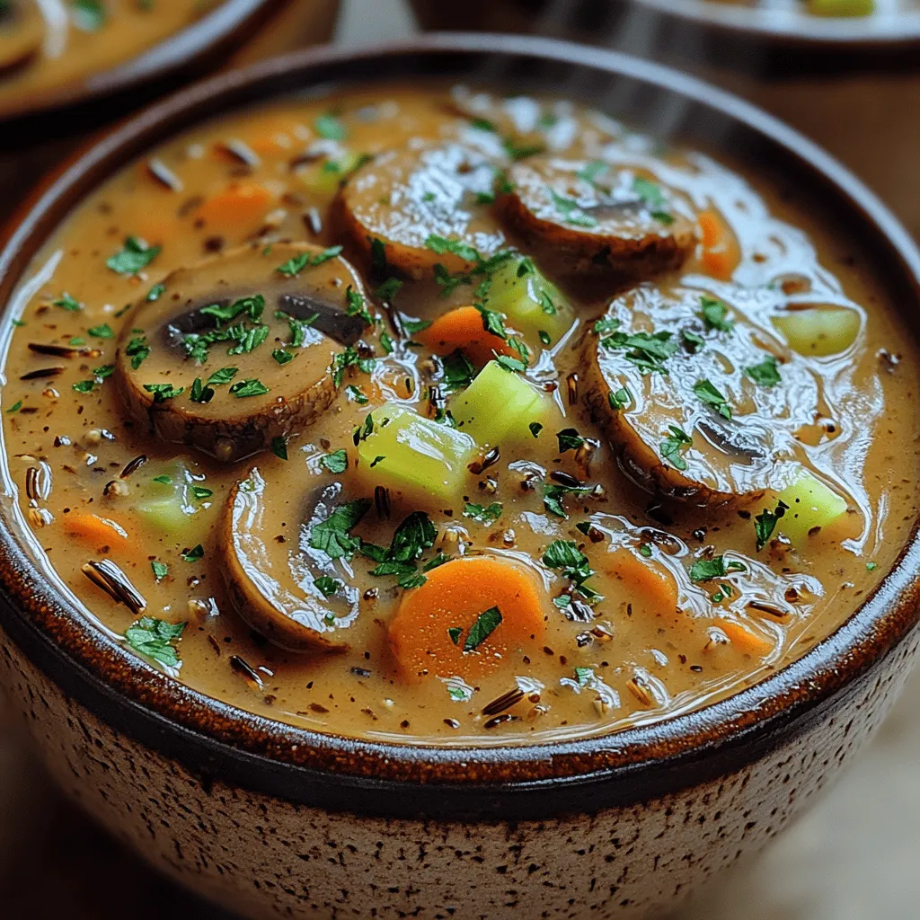 Creamy Mushroom Wild Rice Soup is not just a dish; it's a warm embrace on a chilly day, an antidote to the hustle and bustle of life, and a nourishing option that fits seamlessly into any season. This delightful soup is packed with rich flavors and wholesome ingredients, making it a perfect choice for anyone seeking comfort without sacrificing nutrition. The combination of wild rice and mushrooms creates a texture that is both satisfying and hearty, while the creamy base elevates the dish, making it a favorite among those who enjoy the finer things in culinary life.
