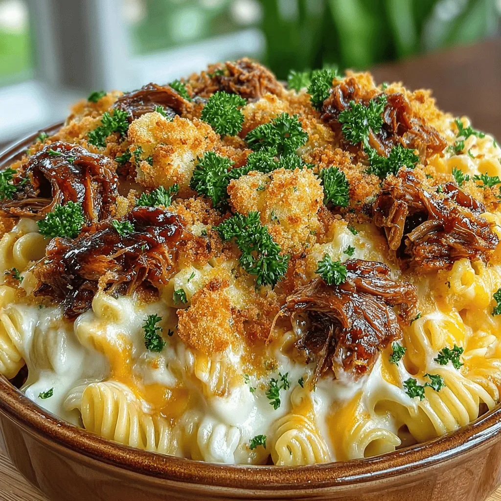 There’s something incredibly comforting about a big bowl of mac and cheese, isn’t there? It evokes memories of childhood, where the kitchen table was adorned with warmth and laughter, and the enticing aroma of bubbling cheese filled the air. Mac and cheese has long been a staple of comfort food, cherished for its creamy, cheesy goodness that wraps around you like a warm hug. But what if we could elevate this beloved classic to new heights? Enter the Pulled Pork Mac & Cheese Delight—a mouthwatering dish that marries the velvety richness of mac and cheese with the smoky, savory flavors of tender pulled pork.