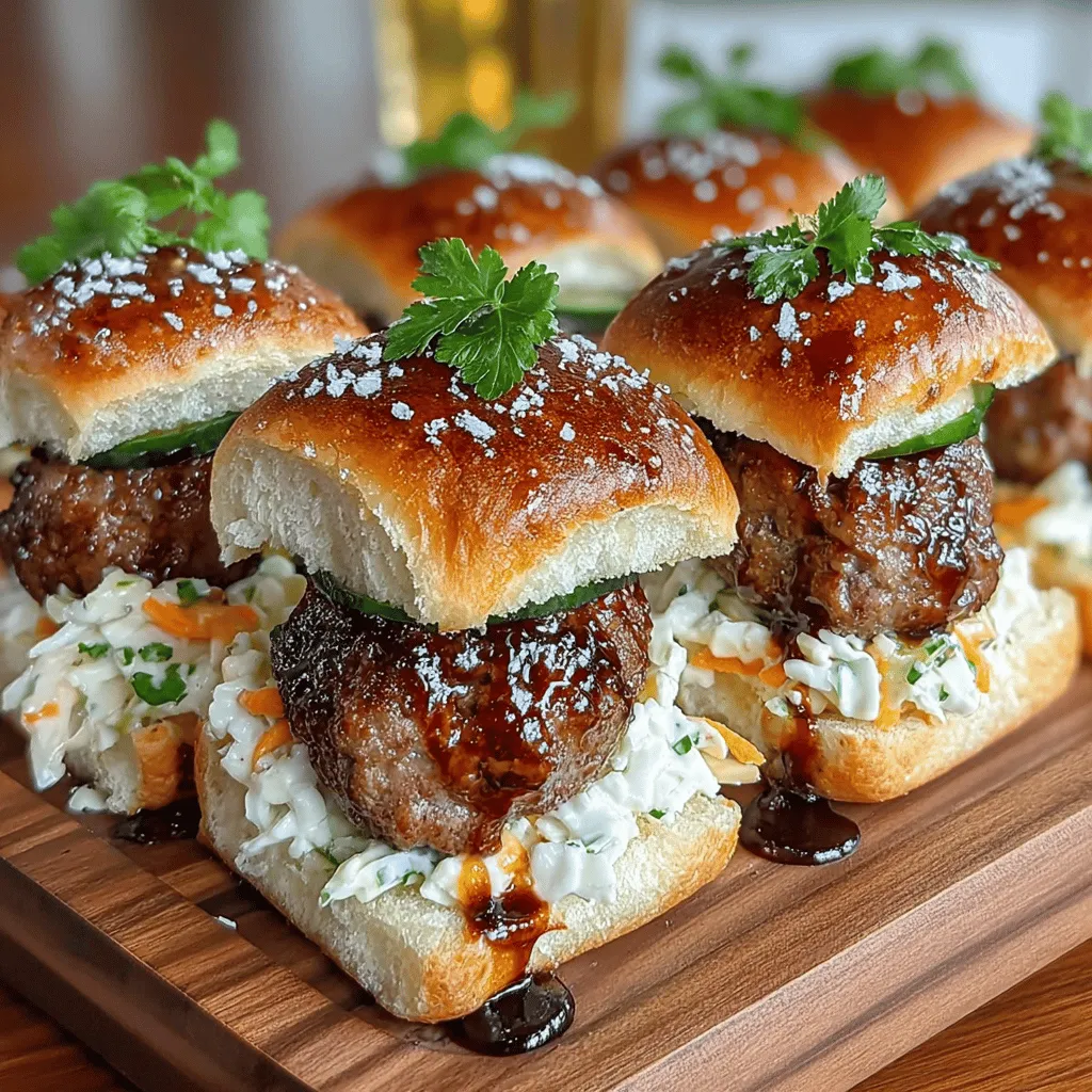 Sliders have gained immense popularity as a versatile dish perfect for various gatherings, from casual weeknight dinners to festive parties. Their bite-sized nature makes them an ideal choice for sharing, allowing guests to sample multiple flavors without committing to a full-sized sandwich. Among the myriad of slider recipes, Sizzlin' Mini BBQ Meatball Sliders stand out as a delectable option that marries the rich, savory taste of meatballs with the tangy sweetness of BBQ sauce. Topped with refreshing coleslaw, these sliders are not only delicious but also visually appealing, making them a true crowd-pleaser.