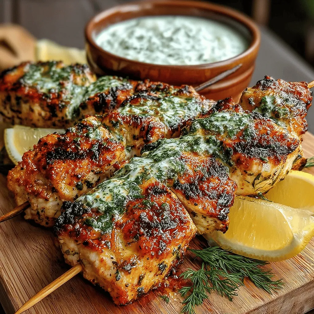 A perfect accompaniment to your chicken skewers, tzatziki sauce adds a refreshing twist that complements the zesty flavors of the dish. Here’s how to prepare it: