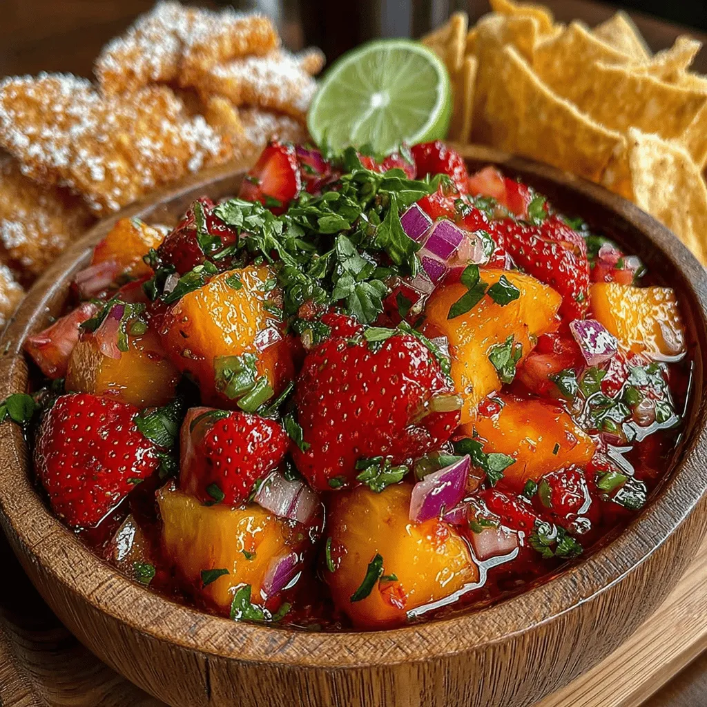 The flavor profile of Peach Strawberry Salsa is a harmonious balance of sweet and savory. The naturally sugary notes of the peaches and strawberries are beautifully complemented by the zesty kick of lime juice and the subtle heat of jalapeño. This combination creates a multi-dimensional taste experience that dances on the palate, making it a standout dish for any summer occasion.