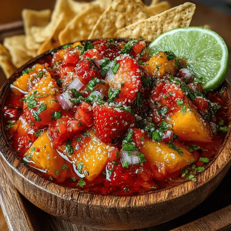 The flavor profile of Peach Strawberry Salsa is a harmonious balance of sweet and savory. The naturally sugary notes of the peaches and strawberries are beautifully complemented by the zesty kick of lime juice and the subtle heat of jalapeño. This combination creates a multi-dimensional taste experience that dances on the palate, making it a standout dish for any summer occasion.