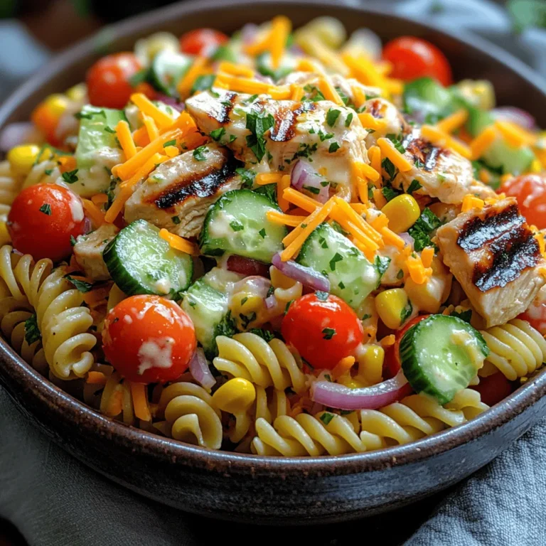 Grilled Chicken Ranch Pasta Salad is a delightful, hearty dish that expertly combines the savory flavors of tender grilled chicken, fresh vegetables, and creamy ranch dressing over perfectly cooked rotini pasta. This salad is not just a meal; it's an experience that brings together the essence of summer picnics, family gatherings, and busy weeknight dinners. As the weather warms up and outdoor gatherings become more frequent, this recipe stands out as a crowd-pleaser that is easy to prepare and satisfying to eat. In this article, we will delve into the step-by-step process of crafting this delicious salad, discuss its nutritional benefits, and offer variations to cater to different tastes.