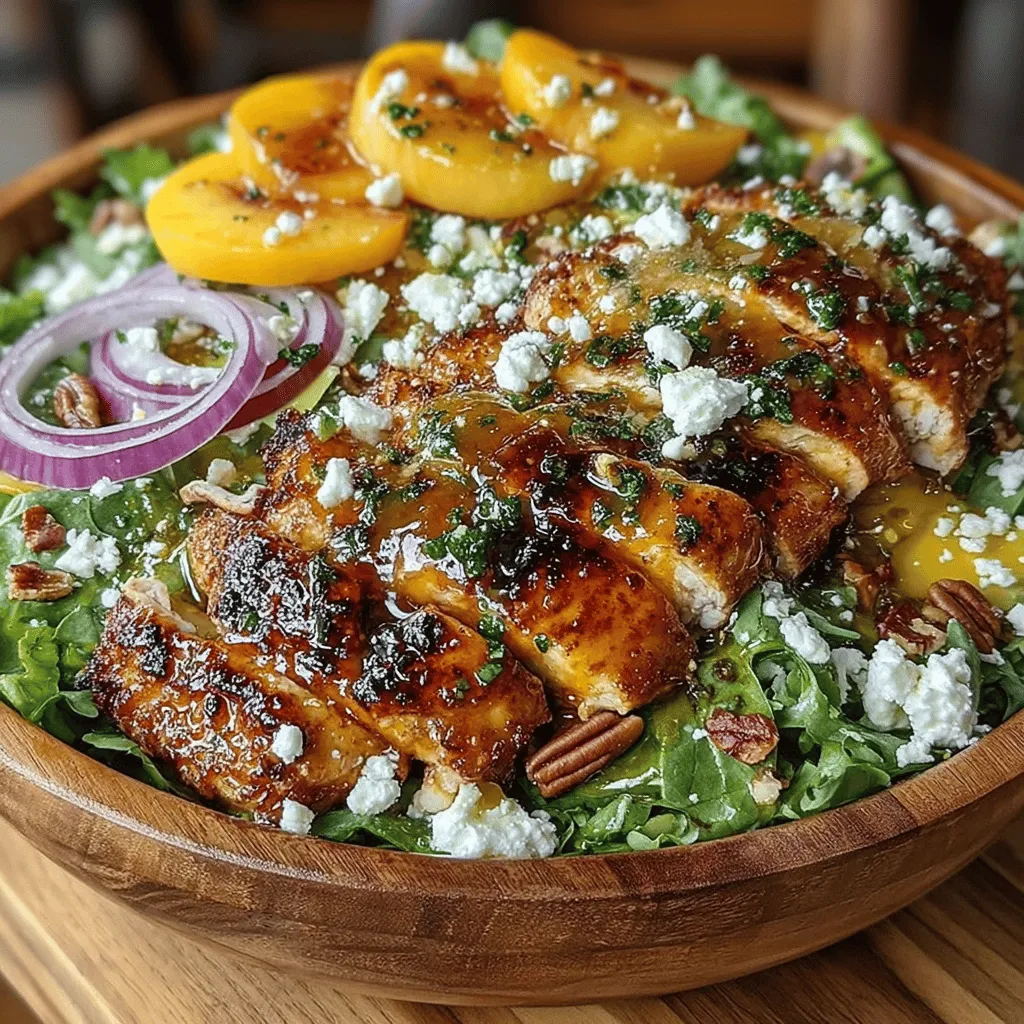 As the sun shines brighter and the days grow longer, the appeal of summer salads becomes undeniable. These vibrant dishes not only offer a refreshing reprieve from heavier, winter fare but also present an opportunity to embrace the season's bountiful produce. Among the myriad of salad options, the Grilled Chicken Peach Salad stands out as a particularly delightful choice, combining the succulent flavor of grilled chicken with the sweetness of ripe peaches, all brought together with a zesty honey-lime dressing. This salad is a celebration of summer, perfectly suited for warm evenings, casual gatherings, or a quick yet satisfying lunch.