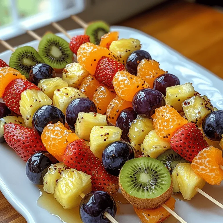 Fruit skewers are more than just a snack; they are a vibrant and engaging way to enjoy a variety of fresh produce. These delightful treats combine the fun of food presentation with the benefits of healthy eating, making them an ideal choice for both children and adults alike. The concept of Rainbow Delight Fruit Skewers is simple yet captivating: an array of colorful fruits threaded onto skewers, creating an eye-catching display that tempts even the pickiest of eaters.