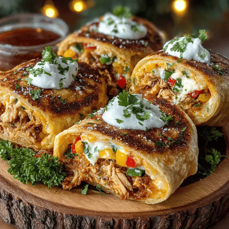 Sweet Chili Chicken Tortilla Rolls are a delightful fusion dish that brings together the savory goodness of tender chicken with the sweet, tangy flavors of a luscious sweet chili sauce. This recipe is not just a meal; it’s an experience that can easily be transformed into an appetizer for gatherings or a satisfying snack for a cozy night in. The beauty of these rolls lies in their versatility—perfect for busy weeknights when time is of the essence, or for impressing guests at a dinner party. With their combination of textures and flavors, these tortilla rolls are bound to become a favorite in your household.