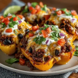 If you're in search of a vibrant and tantalizing appetizer that will impress your guests while keeping things light and healthy, look no further than Spicy Mini Nacho Bell Pepper Boats. This delightful dish combines the crunch of mini bell peppers with a savory, spicy filling that delivers an explosion of flavor in every bite. Perfect for gatherings, game days, or as a creative alternative to traditional nachos, these colorful bite-sized creations are sure to be a hit.