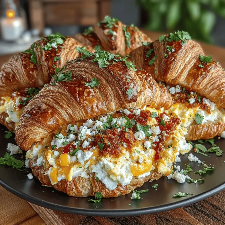 In the realm of breakfast offerings, few dishes can rival the comforting embrace of a flaky croissant filled with a cheesy, spicy egg mixture. Cheesy Green Chili Egg Croissants are not just a meal; they embody the perfect morning experience that combines indulgence with ease. If you find yourself yearning for a quick yet satisfying breakfast that can be prepared in under 30 minutes, this recipe is your answer. With each bite, you'll discover a delightful balance of textures and flavors, thanks to the creamy cheese, fluffy eggs, and the subtle heat from green chilies. This dish is not only packed with protein but also provides a vibrant kick, making it an energizing start to your day.