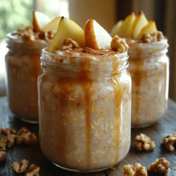 Adding Greek yogurt to your Cinnamon Pear Overnight Oats not only enhances the creaminess of the dish but also boosts its protein content. Greek yogurt is known for its thick, velvety texture, which perfectly complements the oats, making them even more indulgent and satisfying. By incorporating this ingredient, you’ll create a breakfast that feels more like a dessert while still providing a substantial amount of protein to keep you full and energized throughout the morning. The creaminess of the yogurt allows the flavors to meld beautifully, ensuring that each bite is a delightful experience.