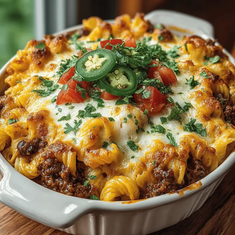Chili Queso Pasta Bake is not just a meal; it’s a culinary experience that marries the comforting elements of pasta with the bold flavors of Tex-Mex cuisine. This hearty dish combines the warmth of baked pasta with the rich, creamy texture of queso and the spicy kick of chili, making it an inviting option for a variety of occasions. Whether you are gathering with family for a cozy dinner, planning a potluck with friends, or simply looking to indulge in a delicious meal on a quiet night in, this recipe is guaranteed to satisfy.