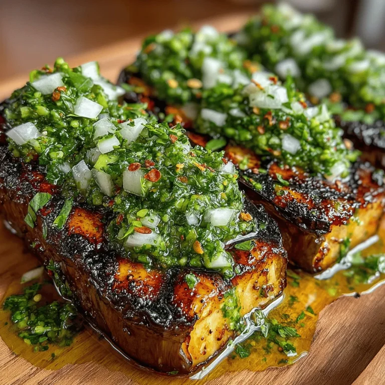 In the world of plant-based cuisine, eggplant steaks are quickly gaining popularity as a delicious and healthy alternative to traditional meat dishes. These vibrant, meaty slices of eggplant not only satisfy the palate but also provide a hearty and nutritious option for those looking to reduce their meat consumption. The Sizzling Eggplant Steaks, paired with a refreshing Cucumber Pesto, elevate this dish to new heights, offering a unique twist that combines rich flavors with a burst of freshness. With the increasing trend towards vegetarian and vegan diets, this recipe appeals not only to seasoned vegetarians but also to those curious about exploring meatless options.