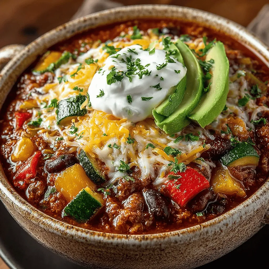 When it comes to hearty meals that are both comforting and nutritious, few dishes can rival a good chili. The Hearty Slow Cooker Zucchini Chili stands out not only for its robust flavors but also for its health-conscious ingredients. This recipe is a perfect blend of wholesome vegetables, protein-packed beans, and aromatic spices, making it an ideal choice for those looking to indulge in a delicious meal without the guilt. Whether you’re meal prepping for the week or hosting a cozy dinner, this chili is sure to please both your palate and your health goals.