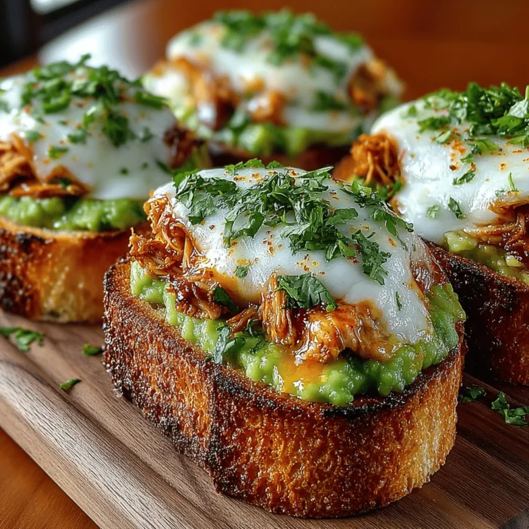 In recent years, avocado toast has surged in popularity, becoming a staple in modern cuisine and a beloved offering in cafes and homes alike. Its versatility and health benefits have made it a favorite breakfast and snack option for many. But while traditional avocado toast is delightful on its own, there’s always room for innovation in the culinary world. Enter the Mini Chicken Avocado Toast Melts—a delicious twist that combines the creaminess of ripe avocado with savory, shredded chicken, all melted atop a crispy slice of whole grain bread. This dish not only elevates the classic toast but also adds a protein punch, making it a satisfying meal or snack for any time of the day.