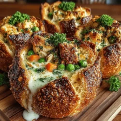 Mini Chicken Pot Pie Bread Bowls