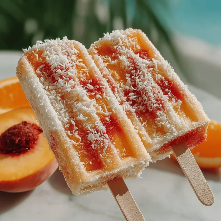 As warmer months approach, the quest for refreshing and healthy snacks becomes a top priority. One delightful option that captures the essence of summer is the Tropical Bliss Frozen Peach Coconut Yogurt Pops. This recipe is not only a treat for the taste buds but also a feast for the eyes, showcasing vibrant colors and enticing tropical flavors. With juicy peaches, creamy coconut yogurt, and a hint of lime, these pops are sure to be a hit with both kids and adults alike.