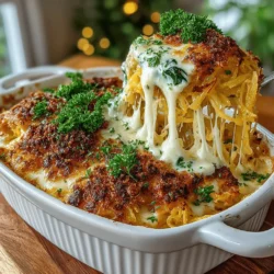 Spaghetti squash has gained popularity as a versatile ingredient in the culinary world, especially among those seeking healthier alternatives to traditional pasta. This unique winter squash, with its fibrous strands that resemble spaghetti when cooked, allows for a myriad of flavorful dishes while providing a nutritious base. One standout recipe that showcases the adaptability of spaghetti squash is the Creamy Spaghetti Squash Alfredo Bake. This dish not only offers a comforting, creamy texture but also caters to various dietary preferences, making it an appealing option for plant-based eaters and those looking to reduce their carbohydrate intake.