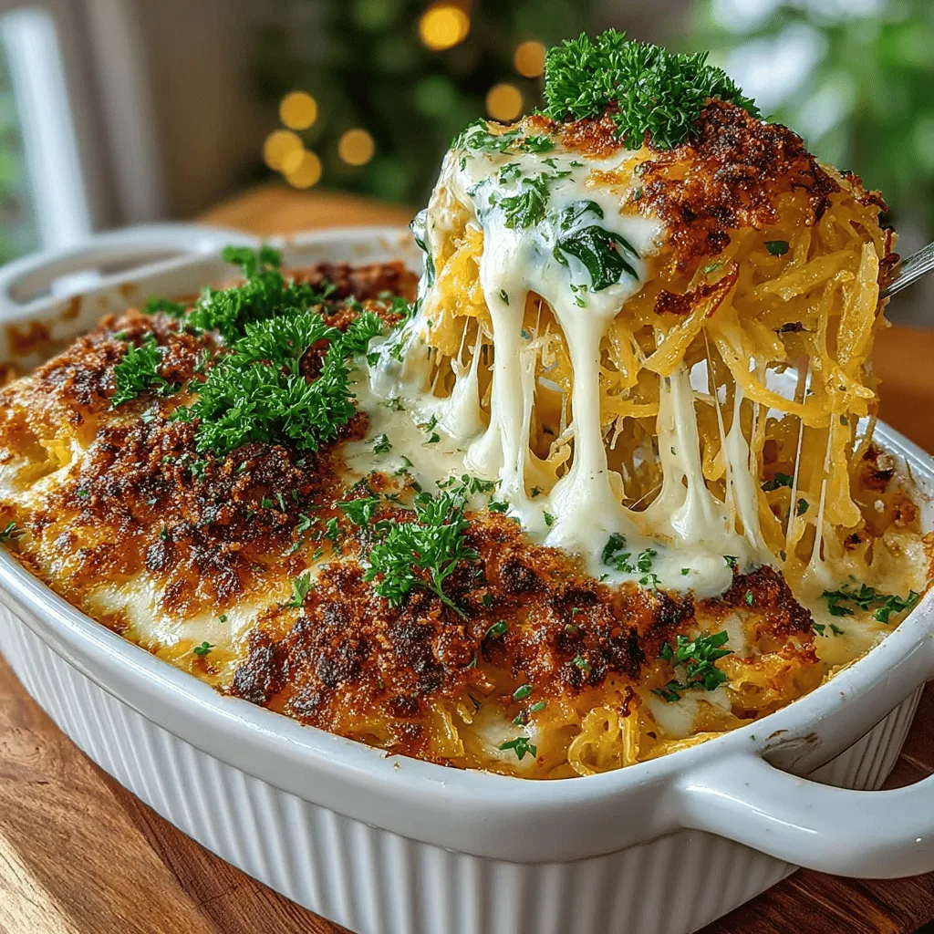 Spaghetti squash has gained popularity as a versatile ingredient in the culinary world, especially among those seeking healthier alternatives to traditional pasta. This unique winter squash, with its fibrous strands that resemble spaghetti when cooked, allows for a myriad of flavorful dishes while providing a nutritious base. One standout recipe that showcases the adaptability of spaghetti squash is the Creamy Spaghetti Squash Alfredo Bake. This dish not only offers a comforting, creamy texture but also caters to various dietary preferences, making it an appealing option for plant-based eaters and those looking to reduce their carbohydrate intake.