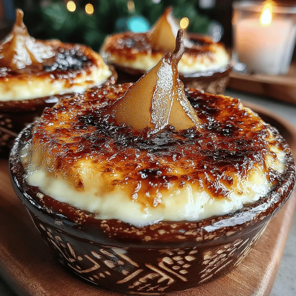 Crème brûlée is a dessert that elegantly marries simplicity with sophistication, making it a perennial favorite among food enthusiasts and home cooks alike. Known for its velvety custard base and signature caramelized sugar topping, this classic French dessert has transcended time and culinary trends. The Pear & Ginger Crème Brûlée, in particular, elevates this traditional recipe by infusing the rich custard with the sweet, delicate flavor of ripe pears and the warm, spicy notes of fresh ginger. This delightful combination not only enhances the overall taste but also introduces a refreshing twist that makes it stand out at any gathering or special occasion.