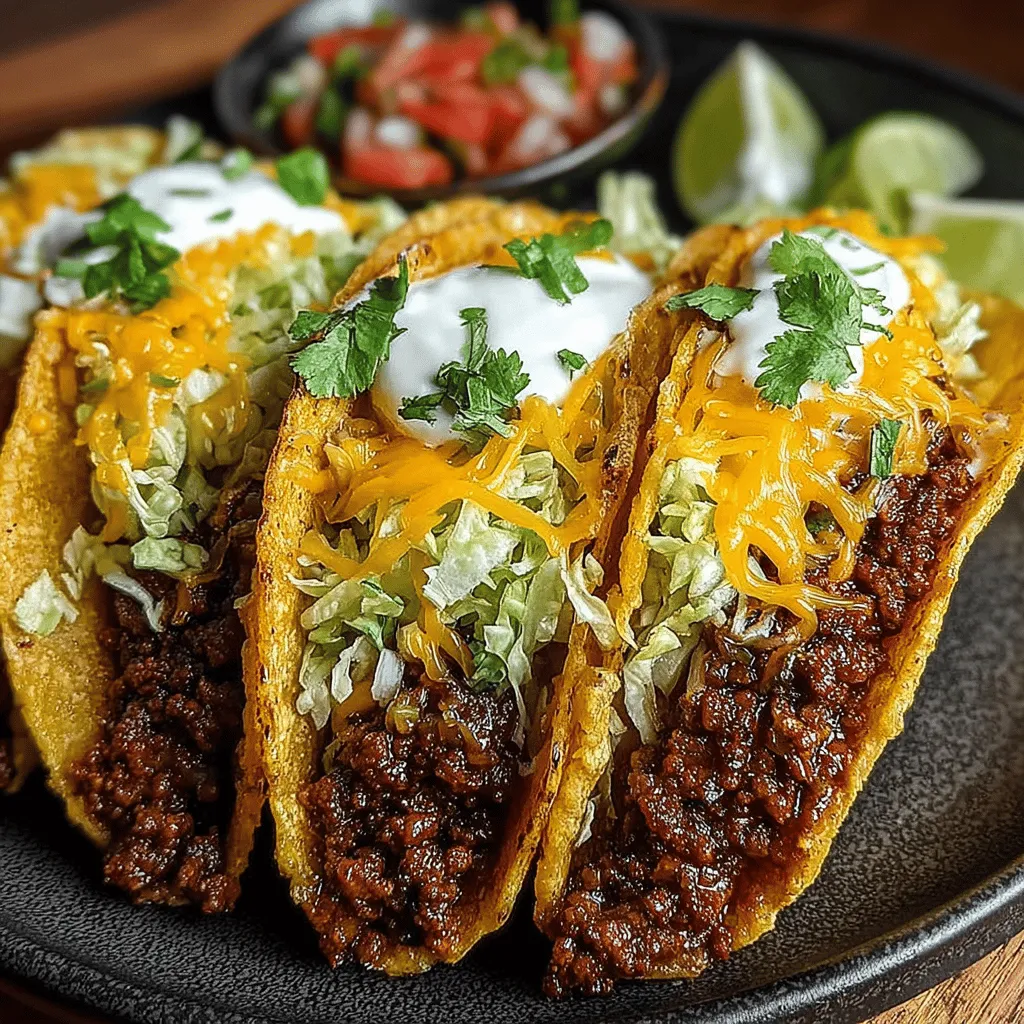 Classic beef tacos are a cherished dish that holds a special place in the hearts and kitchens of many families across the globe. These tacos are not just a meal; they are an experience, bringing together a harmonious mix of flavors and textures that can turn any gathering into a festive occasion. The foundation of this dish lies in the seasoned ground beef, which provides a savory, hearty base, complemented by fresh salsa that adds a burst of freshness and zest. Whether you're preparing a casual weeknight dinner, hosting a lively taco night, or simply craving some comfort food, this recipe is sure to satisfy.
