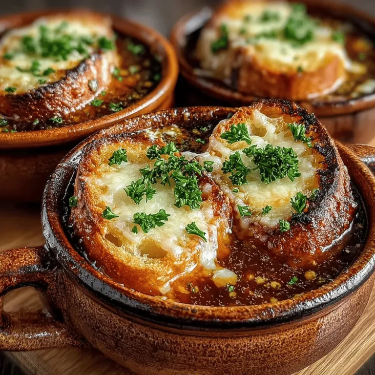 French onion soup is more than just a dish; it’s a warm embrace in a bowl, a comforting classic that has graced tables for centuries. This beloved French staple is renowned for its rich, savory profiles that bring together the sweetness of caramelized onions, the depth of a robust broth, and the indulgence of gooey melted cheese. Originating from the rustic kitchens of France, French onion soup has transcended borders and become a cherished favorite across the globe. The alluring aroma of slow-cooked onions, combined with the inviting golden crust of melted Gruyère cheese, makes this dish a perfect choice for those chilly evenings or a delightful starter for any elegant dinner.