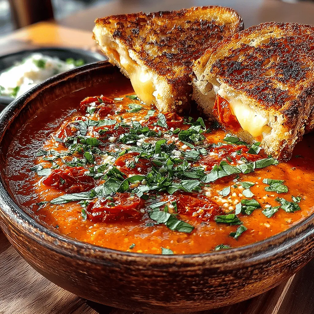 As the chill of autumn settles in or winter approaches, there's nothing quite like a warm bowl of soup to soothe the soul. Cozy Tomato Basil Bliss embodies this very sentiment, combining the rich flavors of creamy tomato basil soup with the satisfying crunch of golden, melty grilled cheese. This classic pairing not only serves as a delicious meal but also evokes nostalgia, transporting many of us back to simpler times when comfort foods ruled the dinner table. Whether you’re looking for a quick weeknight dinner or a dish to impress guests, this recipe is a perfect choice for any occasion.