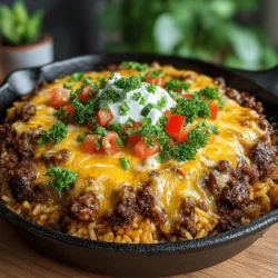 Cheesy Beef & Rice Delight