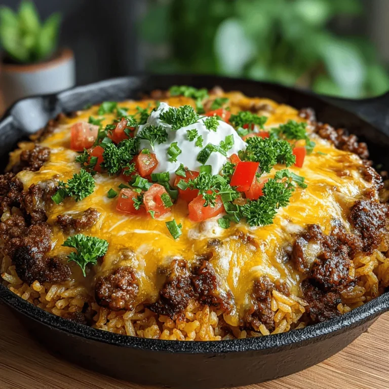 If you're in search of a comforting, family-friendly meal that ticks all the boxes for taste, ease of preparation, and minimal cleanup, look no further than Cheesy Beef & Rice Delight. This dish combines the heartiness of ground beef with the satisfying texture of rice, all enveloped in a creamy, cheesy layer that makes every bite a delight. As busy weeknights often leave little time for elaborate cooking, this recipe is a lifesaver, allowing you to whip up a delicious dinner in no time.