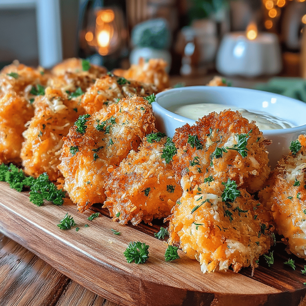 If you're on the lookout for a mouthwatering appetizer or a delightful main dish that's both crispy and packed with flavor, look no further! Our Air Fryer Crispy Chicken Bites with Garlic Parmesan Twist are not only super easy to make but also guilt-free, thanks to the magic of air frying. Gone are the days of deep-frying, as this method delivers perfectly cooked chicken bites that are golden brown on the outside and juicy on the inside - all while using significantly less oil.