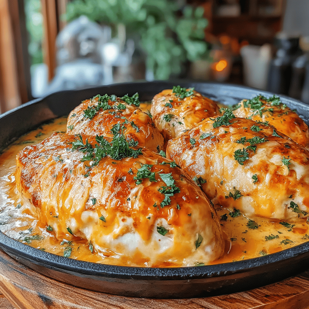Welcome to your new favorite weeknight dinner—Creamy Garlic Butter Chicken Skillet! When life gets busy, and time feels short, this quick and flavorful dish steps up to the plate. Imagine tender chicken breasts seared to golden perfection, then enveloped in a luscious garlic butter sauce that will have your taste buds dancing.