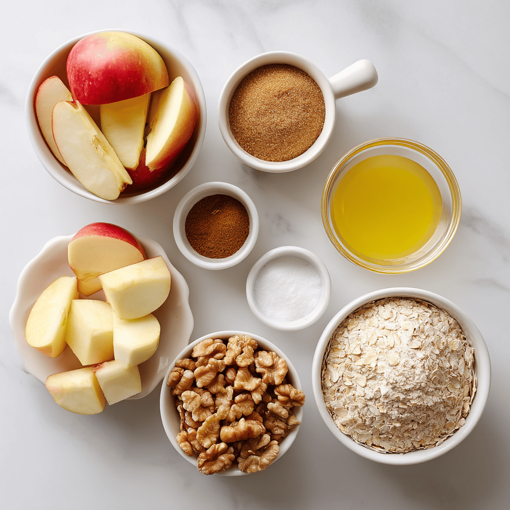 Ingredients for Slow Cooker Apple Cinnamon Crisp for Effortless Autumn Comfort